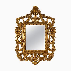 Miroir en Bois Sculpté Doré, Italie