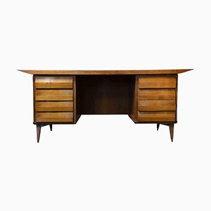 Wood Desk Attributed to Melchiorre Bega, Italy, 1950s