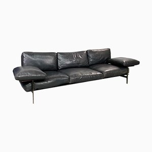 Italian Modern Black Leather Diesis Sofa by Antonio Citterio for B&B, 1980s