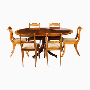 20th Century Oval Table and Chairs by William Tillman, Set of 7