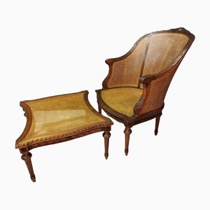 Louis XVI Lounge Chair with Footstool