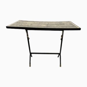Folding Coffee Table in Painted Metal & Ebonized Wood, 1960s