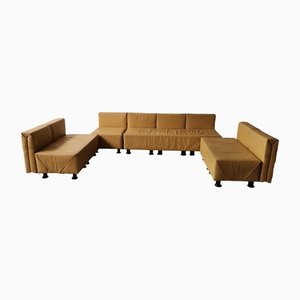Vintage Leather Modular Corner Sofa, Set of 4
