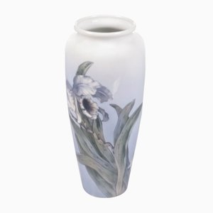 Large Vase in Porcelain with Painted Trumpet Flower from Royal Copenhagen