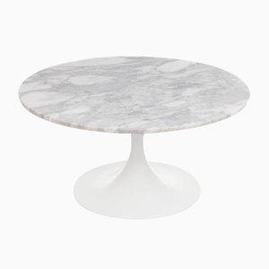 Vintage Coffee Table with Marble Top and Aluminum Base, 1960