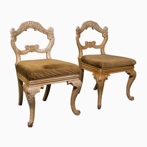 Antique French Victorian Side Chairs, Set of 2