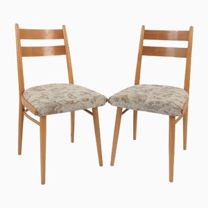 Mid-Century Dining Chairs in Light Beige, Czechoslovakia, 1970s, Set of 2