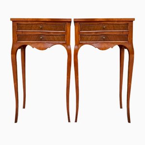 20th Century French Nightstands with Two-Drawer & Cabriole Legs, Set of 2