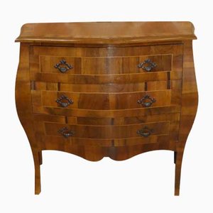 Antique Bulb Chest of Drawers with Intarsia
