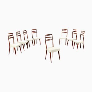 Mahogany Dining Chairs, Italy, 1950s, Set of 8