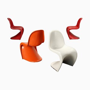 Plastic Chairs by Verner Panton for Vitra, Switzerland, 1960s, Set of 4