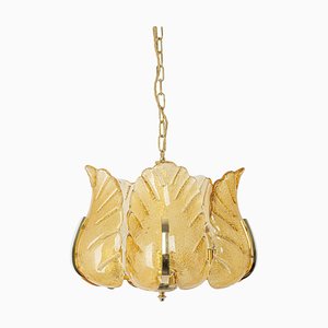 Carl Fagerlund Chandelier Murano Glass Leaves, 1960s