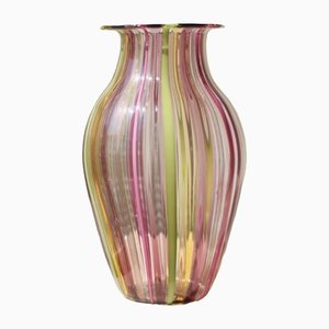 Vintage Murano Glass Multi Swirl Vase