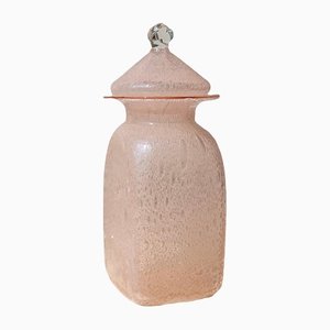 Vintage Murano Pink Ribbed Alabastro Vase