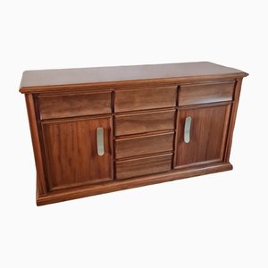 Sideboard in Walnut with Bronze Handles by Luciano Frigerio