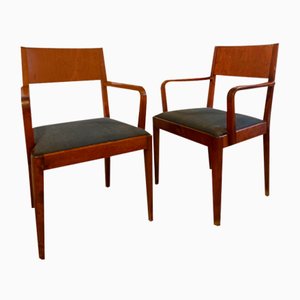 Scandinavian Mahogany Bridge Chairs, 1940s, Set of 2
