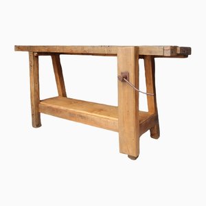 Vintage French Workbench in Beech and Pine