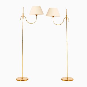 Danish Floor Lamps in Brass from Abo Randers, 1960s, Set of 2