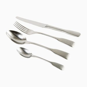 Silver Brick Lane Collection Cutlery Pieces from KnIndustrie, Set of 24
