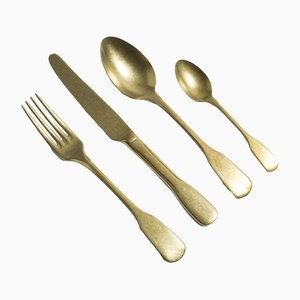 Gold Brick Lane Collection Cutlery Pieces, Set of 24