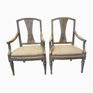 18th Century Gustavian Dining Chairs, Set of 2