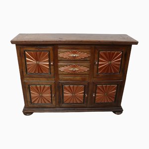 Vintage Sideboard in Solid Wood with Copper Suns, Mexico