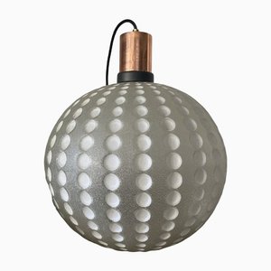Mid-Century Golf Ball-Shaped Glass Pendant Lamp, 1960s