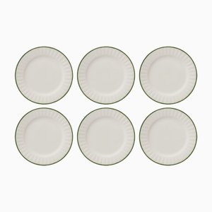 Piatti in vimini bianchi e verdi di Este Ceramiche, set di 6