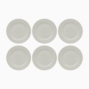 White Wicker Plates from Este Ceramiche, Set of 6