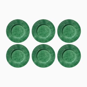 Piatti in vimini verde mare di Este Ceramiche, set di 6