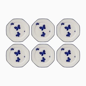 Blaue Butterflies Teller von Este Ceramiche, 6er Set