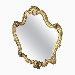 Early 20th Century Carved Mirror with Gold Leaf Giltwood