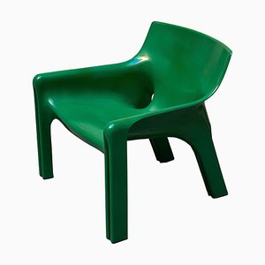 Green Vicario Lounge Chair by Vico Magiustreti for Artemide, Italy, 1970s