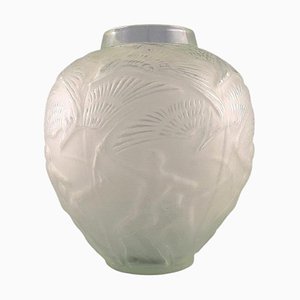 Art Deco Art Glass Vase with Jungle Motif from René Lalique, 1930s