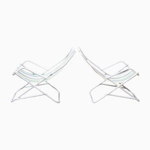 Italian Folding Deck Chairs from Grand Soleil, 1980s, Set of 2
