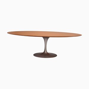 Oval Oak Pedestal Dining Table by Eero Saarinen for Knoll