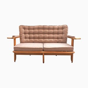 Vintage Light Oak Sofa by Guillerme and Chambron for Guillerme Et Chambron, Set of 2