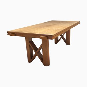Solid Oak Dining Table by Guillerme Et Chambron for Votre Maison