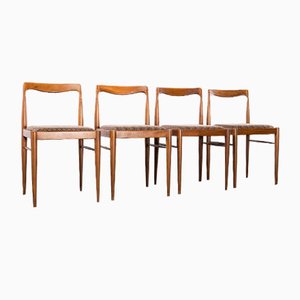 Mid-Century Esszimmerstühle aus Teak, 1950er, 4er Set