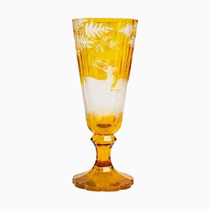 19th Century Bohemian Yellow Crystal Goblet