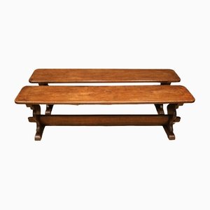 Solid Oak Benches, Set of 2