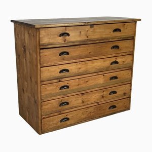 Narrow Chest with Brass Cup Handles, 1930s