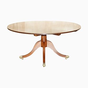 Handmade Tilt Top Dining Table in Wood & Brass, England