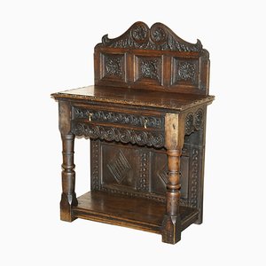 Antique 18th Century Gothic Jacobean Hall Console Table, 1720s