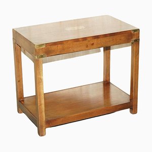 Vintage Military Campaign Mahogany Side Table from Harrods London Kennedy