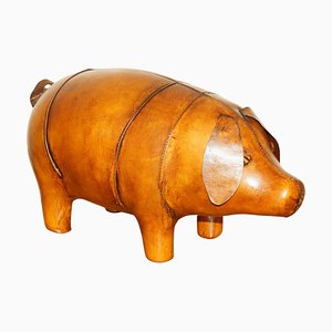 Liberty London Omersa Style Brown Leather Pig Footstool