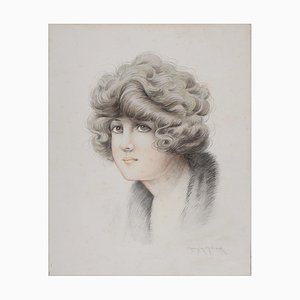 Maurice Milliere, Portrait of Elegant, 1920s, Lithograph