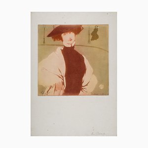 Victor Mignot, A Passerby, 1910, Original Etching & Aquatint on Vergé Paper