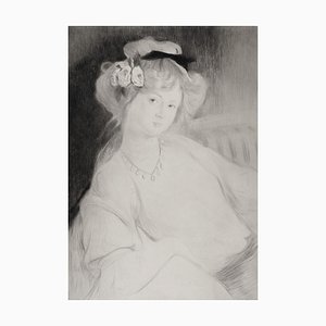 Edgar Chahine, Portrait d'élégante, 1907, Original Etching (Drypoint)
