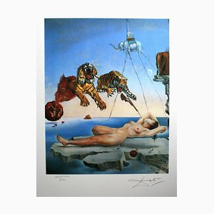 After Salvador Dali, Dream Caused by the Flight of a Bee Around a Granate, One Second Before Awakening, 1988, Litografía